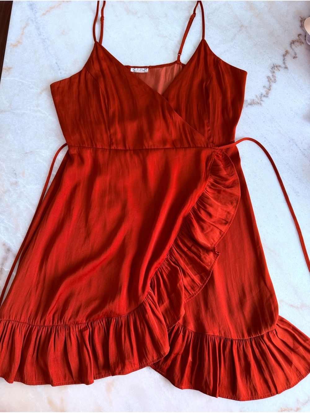 Free People Rust-Orange Wrap Dress